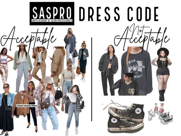 SASPRO dress code — acceptable vs not acceptable